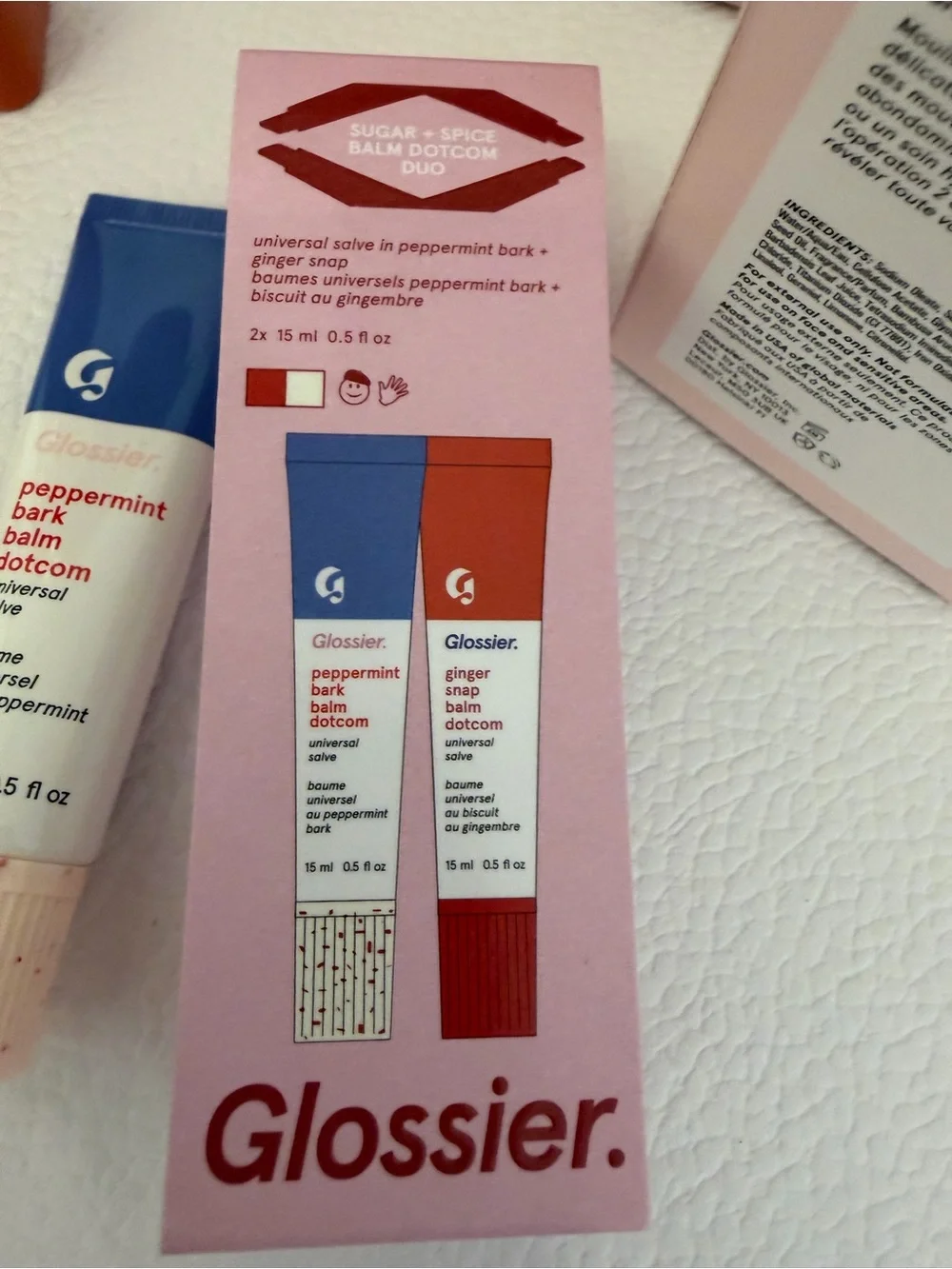 Glossier Balm Dotcom Hydrating Lip Balm Duo & Body Hero Exfoliating Bar NEW
